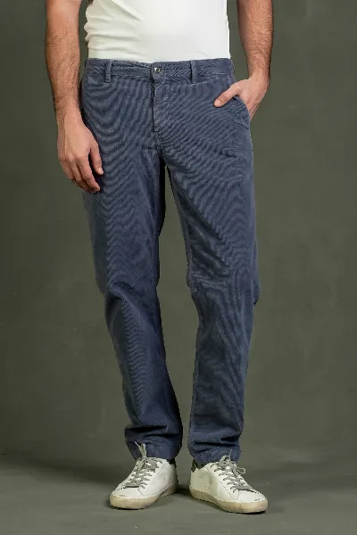 Kuyichi Kuyichi Herren vegan Chino Darren Cord Crown Blue