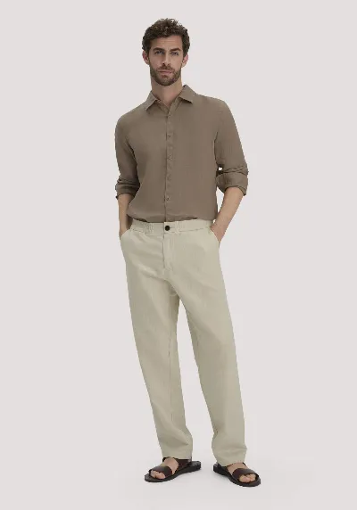 hessnatur hessnatur Herren Hose ENEA Regular aus Bio-Baumwolle mit Leinen