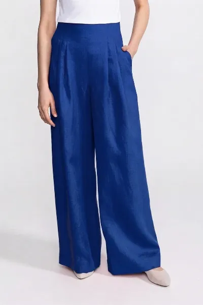 De IONESCU De IONESCU Damen vegan Hose Mit Hoher Taille Deva Royal Blue