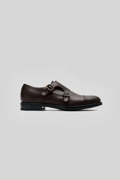 Solari Milano Solari Milano Herren vegan Kleid Schuhe Monk Strap Braun