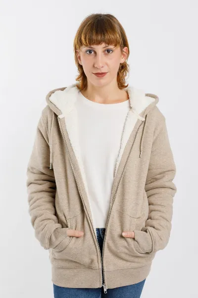 TORLAND TORLAND Herren vegan Hoodie Winter Hygger Sherpa Heather Sand