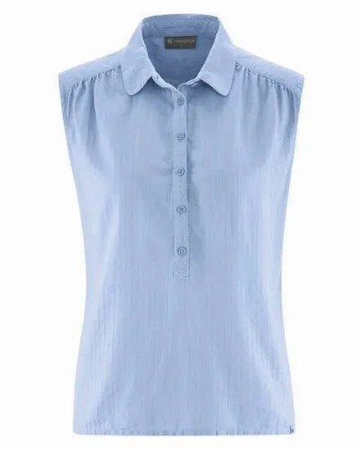 HempAge HempAge Hanf Bluse mit Polokragen