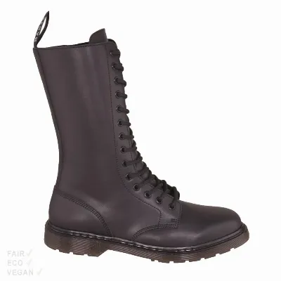 Shoezuu Vegan Shoezuu 14 Eye Zip Uk Boots Black