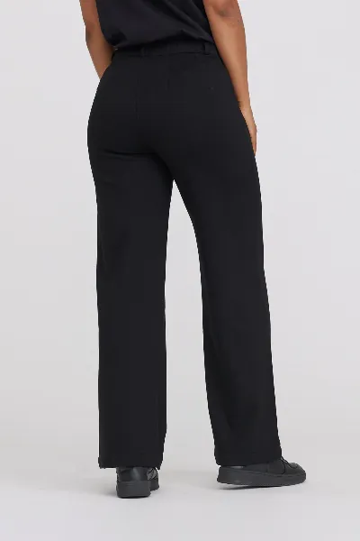 LAURIE LAURIE Damen vegan Hose Donna Loose Sl Schwarz Gebürstet