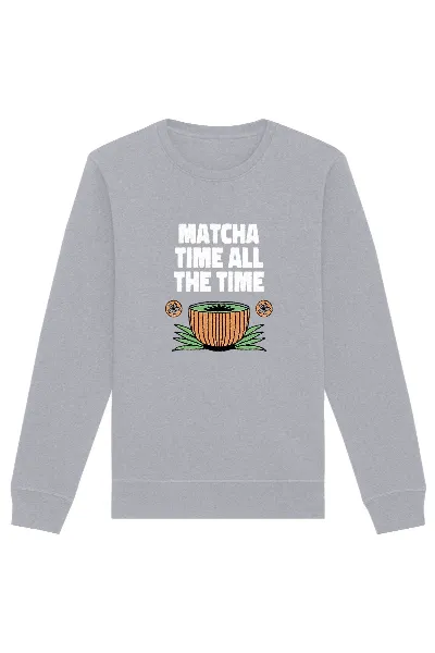Oat Milk Club Oat Milk Club Damen vegan Sweatshirt Matcha Time All The Time Heather Grey