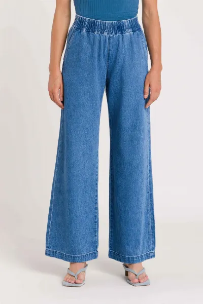 Kings Of Indigo Kings of Indigo Damen vegan Jeans Noriko Quennell Mid Washed Blau