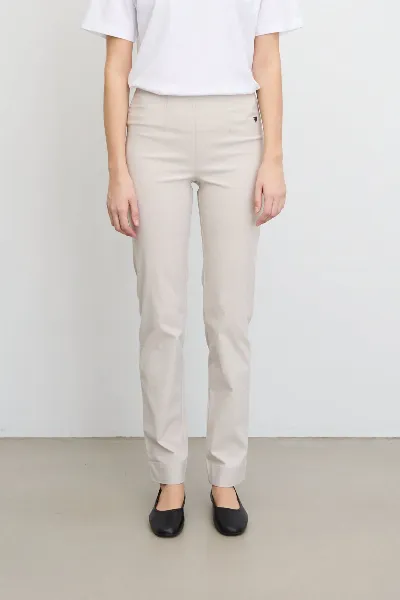 LAURIE LAURIE Damen vegan Hose Betty Regular Ml Grau Sand