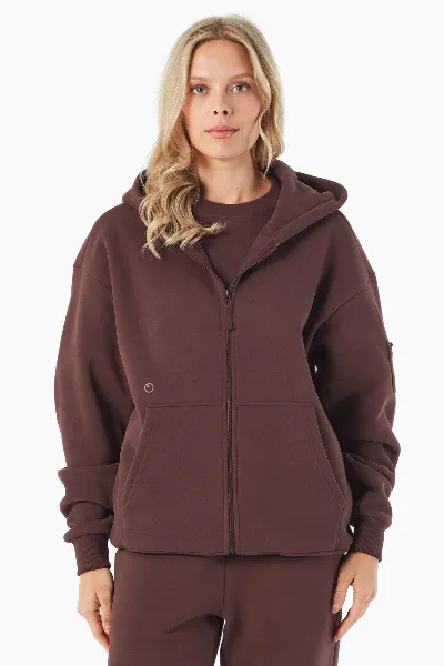ORGANICATION ORGANICATION Herren vegan Hoodie Full Zip Jenna Bitter Chocolate