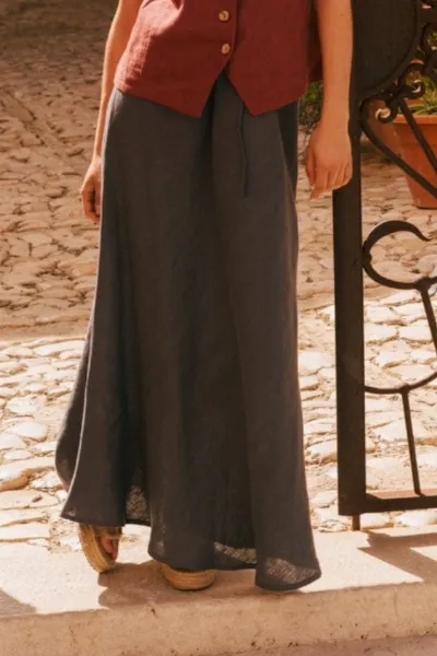 AmourLinen AmourLinen Damen vegan Rockslip Ciara Holzkohle