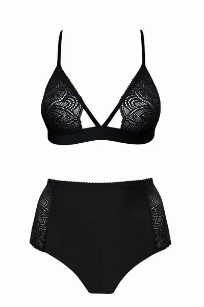 Anekdot Anekdot Damen vegan Erdschwarzes Hohes Dreieck-Set