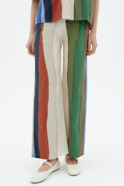 thinking mu Thinking MU Damen vegan Hose River Karina Gestreift