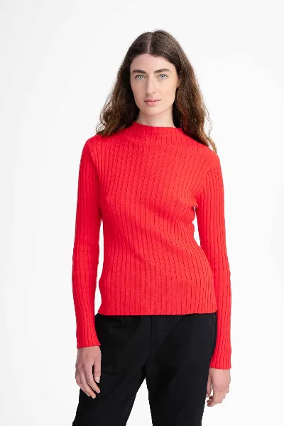 MELA MELA Damen vegan Strickpullover Namari Mohnrot