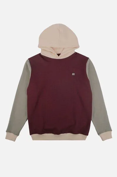Trendsplant Trendsplant Color Block Hoodie Nightfall Ruby