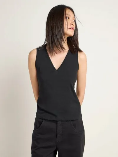 LANIUS LANIUS Top mit Spitzeneinsatz aus Bio-Baumwolle