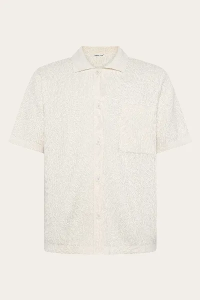 KnowledgeCotton Apparel KnowledgeCotton Apparel Herren vegan Shirt Herren Regular Knit Egret