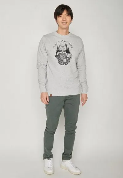 GreenBomb GREENBOMB Nature Never Stop Wild - Bequemes Sweatshirt aus Bio-Baumwolle / hochwertiger Print / Fair & Vegan