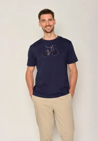 GreenBomb GREENBOMB Bike Mikkel Fusion - Lässiges T-Shirt aus Bio-Baumwolle / hochwertiger Print / GOTS / Fair & Vegan