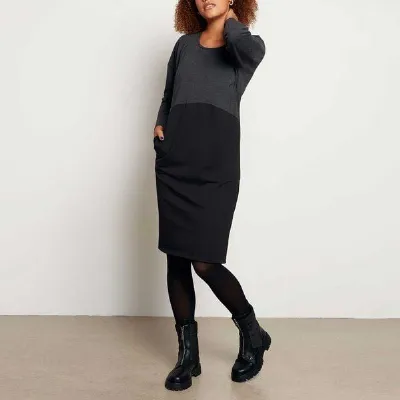 WiDDA berlin WiDDA berlin Jerseykleid ZWO Grau/Schwarz aus Bio-Baumwolle und recycelten Materialien