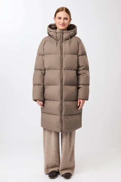 LangerChen LangerChen Damen vegan Mantel Lightweight Quilted Concrete