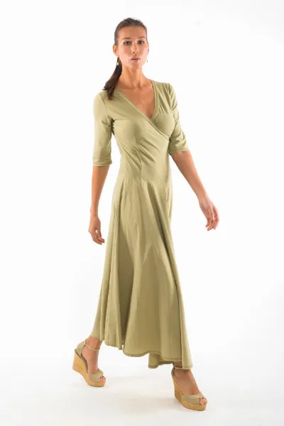 RAVENS VIEW IBIZA RAVENS VIEW IBIZA Damen vegan Kleid Veronika Dunkel Aloe Grün