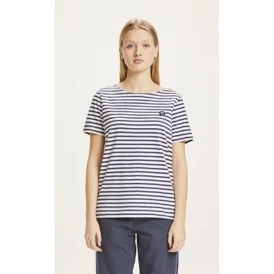 KnowledgeCotton Apparel KnowledgeCotton Apparel T-Shirt VIOLET mit Streifen