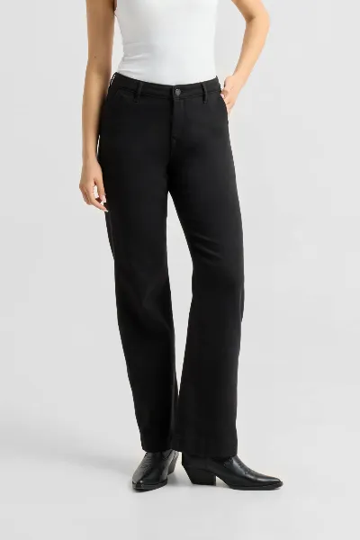 DAWN Dawn Damen vegan Jeans Cosma Flared Chino Stay Black