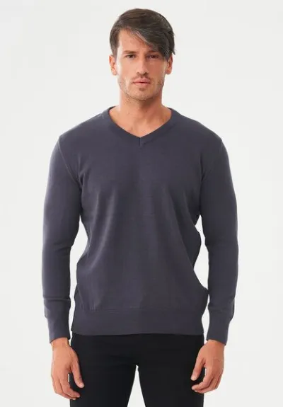 ORGANICATION ORGANICATION Pullover aus Bio-Baumwolle mit V-Ausschnitt