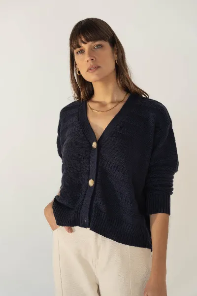 Näz Näz Damen vegan Strickjacke Sophia Navy