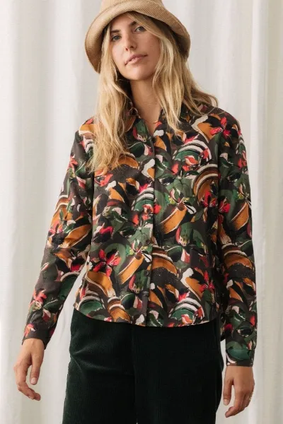 TWOTHIRDS TWOTHIRDS Damen vegan Shirt Tanegashima Abstrakte Blumen Druck