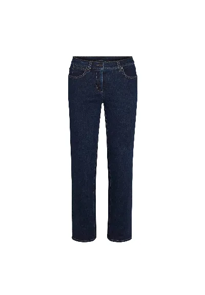 LAURIE LAURIE Damen vegan Jeans Marple Straight Mittellang Dunkelblau Denim