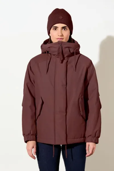 LangerChen LangerChen Damen vegan Parka Padded Short Burgundy