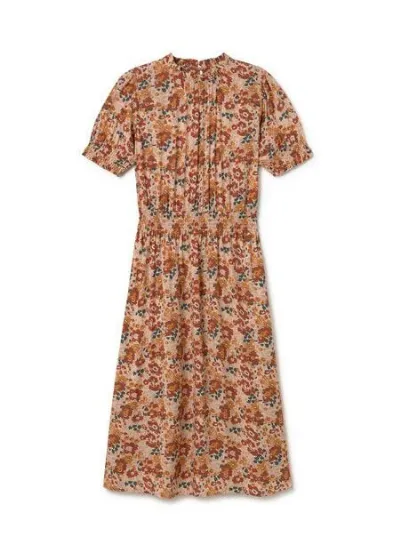 TWOTHIRDS TWOTHIRDS Grassholm nachhaltiges Kleid für Frauen in Small Green Flowers, Rose Flowers und Wild Forest