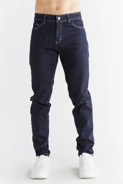 Evermind Evermind Herren vegan Jeans Slim Fit Dunkles Schieferblau