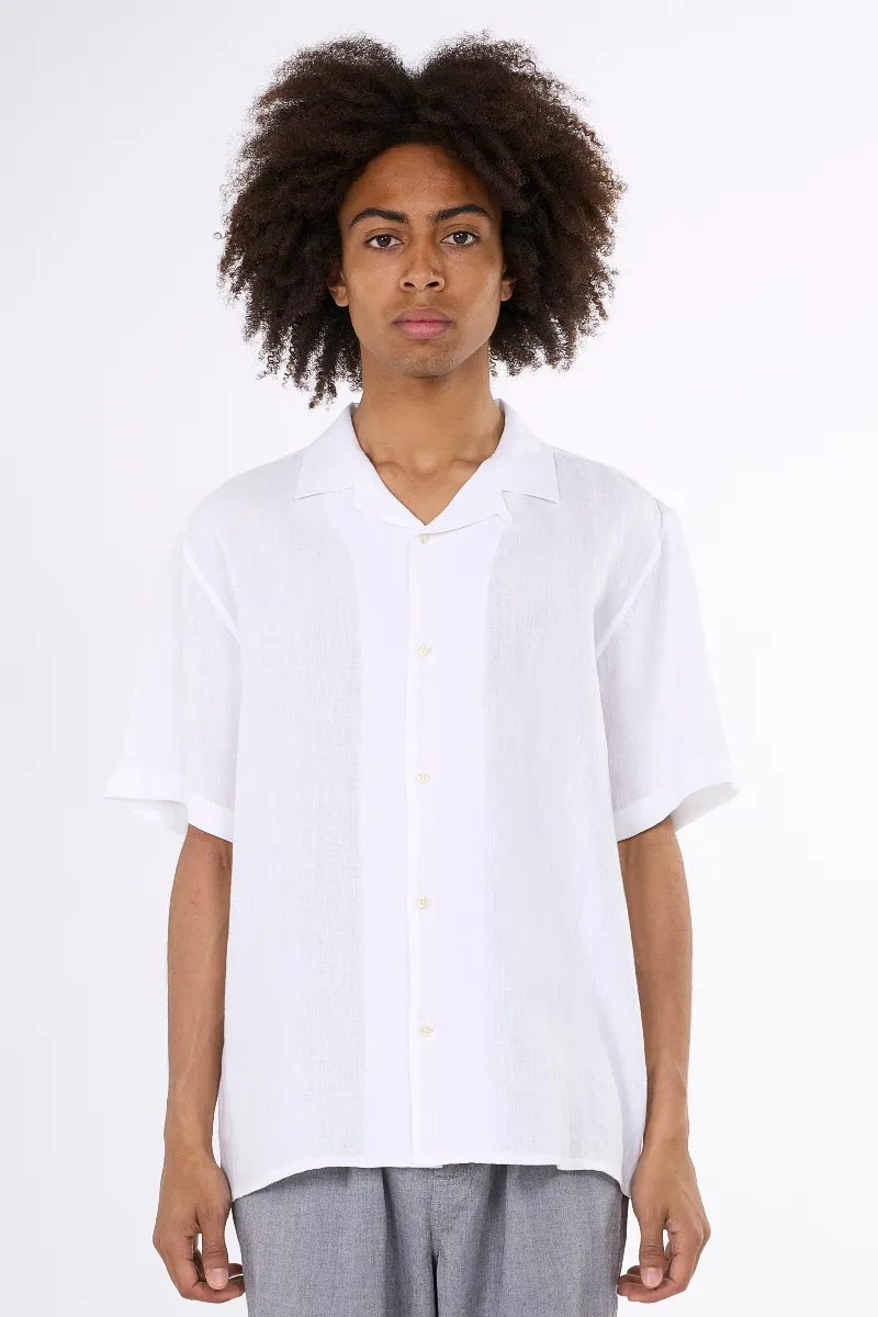 KnowledgeCotton Apparel KnowledgeCotton Apparel Herren vegan Hemd Mit Kurzen Ärmeln Box Fit Bright White