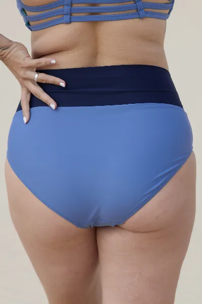 Inaska Inaska Damen vegan Bikini Höschen Weich Hohe Taille Feel Grau-Blau/Dunkel