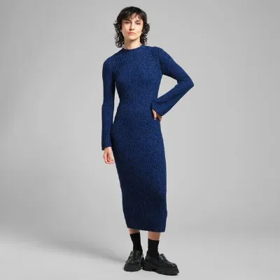 Dedicated DEDICATED Damen Strickkleid Vamlingbo - Blue/Black
