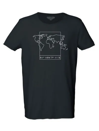 Human Family Human Family Bio Herren Sommer T-Shirt Surfs - Worldmap