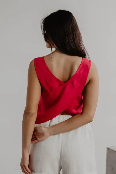 AmourLinen AmourLinen Damen vegan Oberteil Ella Viva Magenta