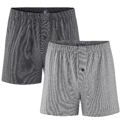 Living Crafts LIVING CRAFTS - Herren Boxer-Shorts, 2er-Pack - Grau