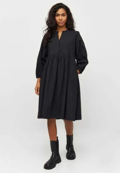 KnowledgeCotton Apparel KnowledgeCotton Apparel Heavy Seersucker A-Shape Midi Dress - Bio-Baumwollmix