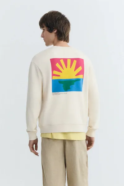 thinking mu Thinking MU Herren vegan Sweatshirt Leon Ecru
