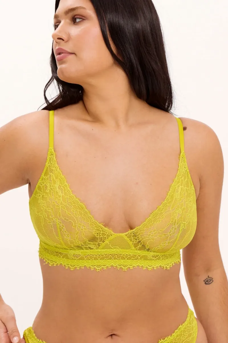 Understatement Understatement Damen vegan Bralette Lace Triangle Scoop Citrus Bloom