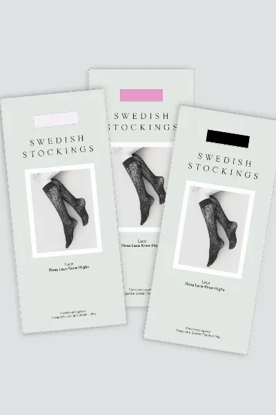 Swedish Stockings Swedish Stockings Damen vegan Multipack 3x Kniestrümpfe Rosa Multicolour
