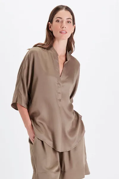 Neu Nomads Neu Nomads Damen vegan Bluse Kerala Khaki