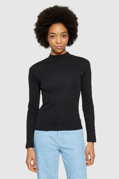 KnowledgeCotton Apparel Longsleeve Rib High Neck Rib