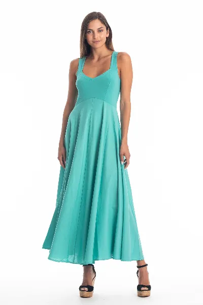 RAVENS VIEW IBIZA RAVENS VIEW IBIZA Damen vegan Kleid Madonna Elegant Türkis