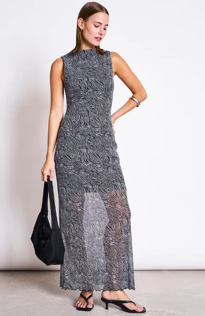 JAN N JUNE JAN 'N JUNE Damen vegan Kleid Culex Zebra