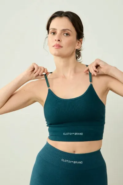 Clotsy Clotsy Damen vegan Sporttop Cross Blue