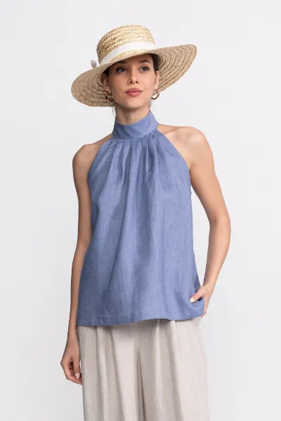 De IONESCU De IONESCU Damen vegan Neckholder Top Tismana Staub