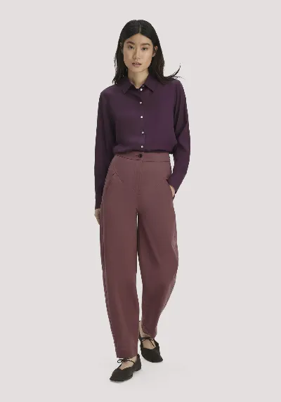 hessnatur hessnatur Damen Barrel-Leg Hose Relaxed aus TENCEL™ Lyocell mit Bio-Baumwolle - rot